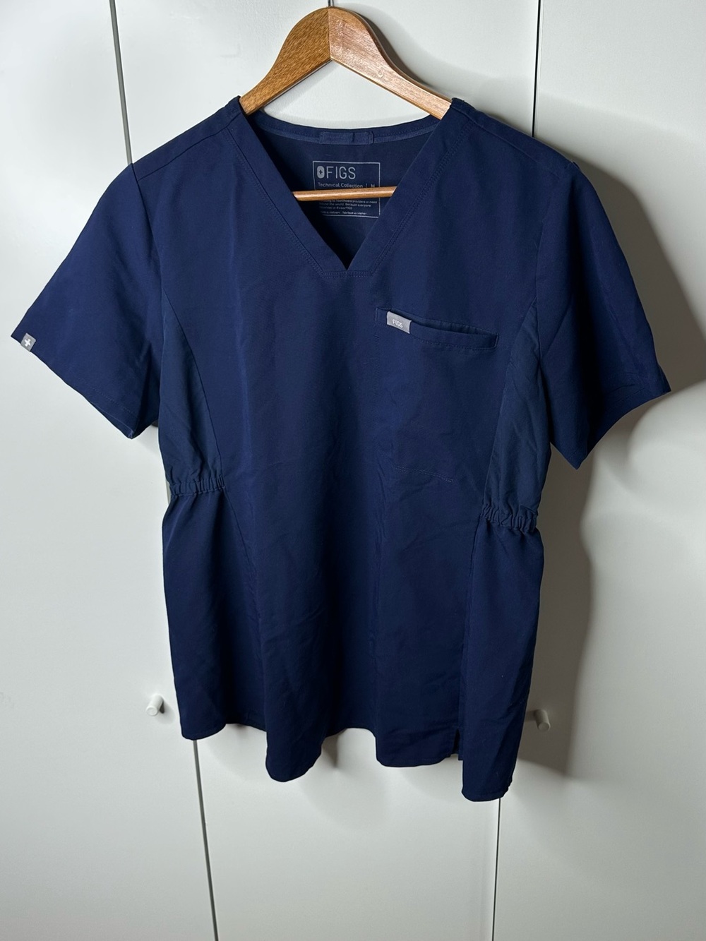 FIGS Technical Collection Navy Blue Scrub Top Size M